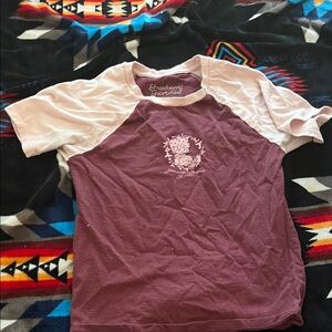 Strawberry Shortcake Women's Purple and Pink Raglan Tee